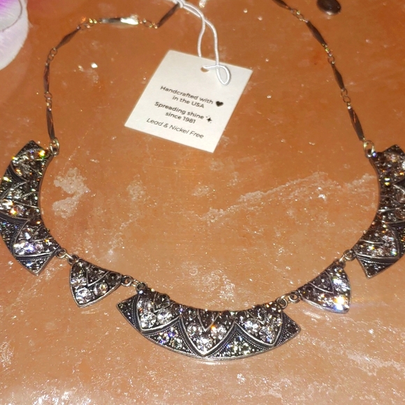 Anne Koplik Pella Art Deco Greige Collar Necklace - Picture 7 of 16